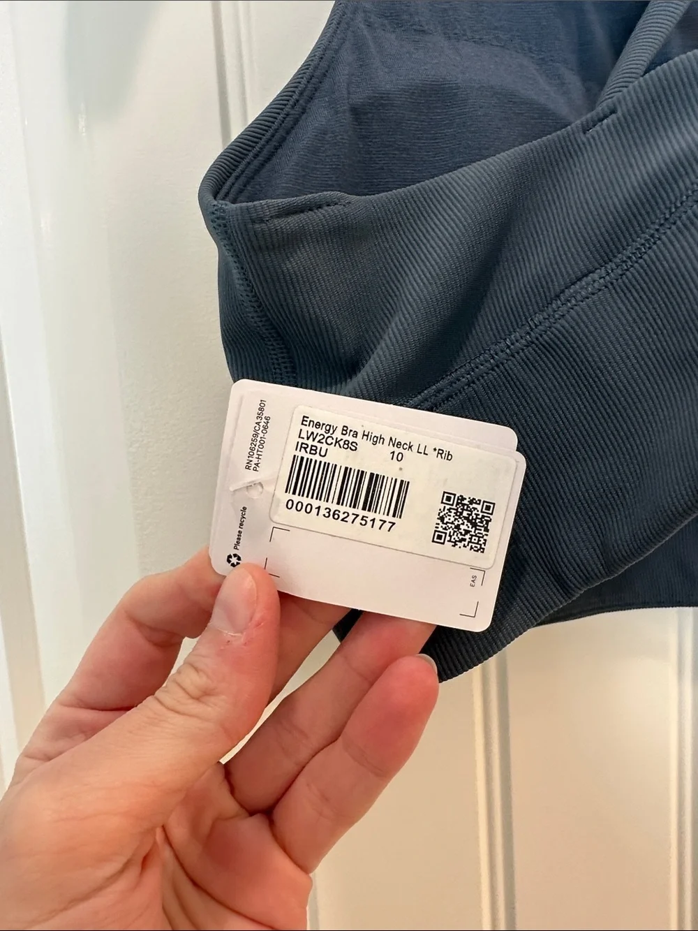 Lululemon NWT High Neck Crop Sports Bra - Slate Gray